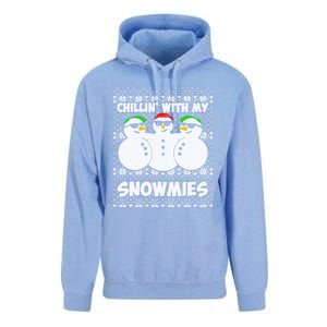 Chillin With My Snowmies Ugly Christmas Unisex Surf Hoodie