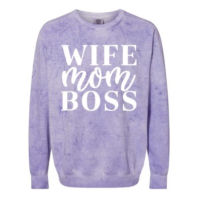 Cute Wife Mom Boss Gift Colorblast Crewneck Sweatshirt