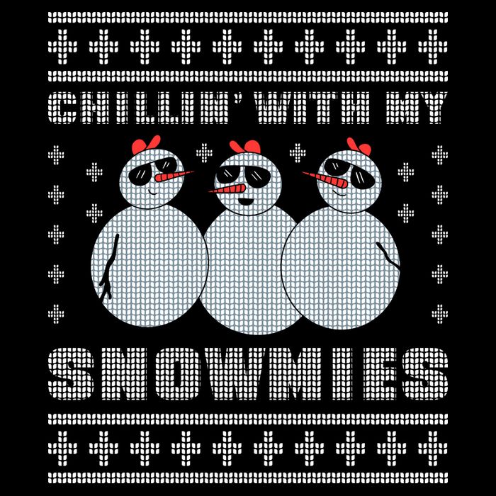 Chillin With My Snowmies Funny Snowman Homies Ugly Christmas City Backpack