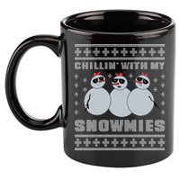 Chillin With My Snowmies Funny Snowman Homies Ugly Christmas 11oz C Handle Ceramic Mug