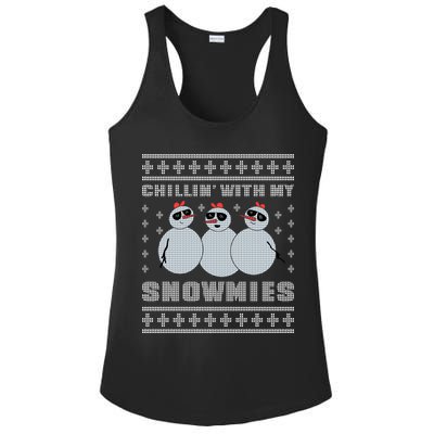 Chillin With My Snowmies Funny Snowman Homies Ugly Christmas Ladies PosiCharge Competitor Racerback Tank
