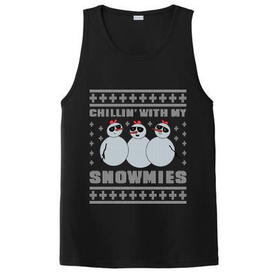 Chillin With My Snowmies Funny Snowman Homies Ugly Christmas PosiCharge Competitor Tank