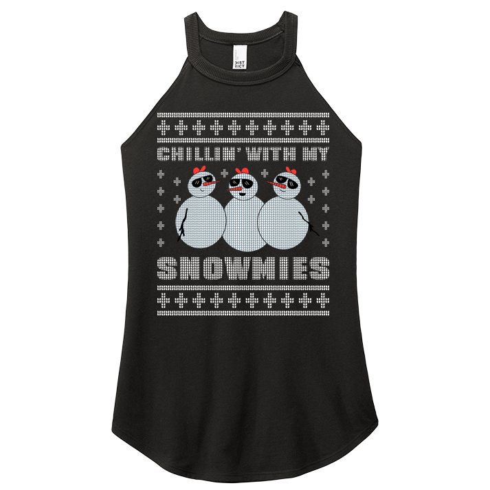 Chillin With My Snowmies Funny Snowman Homies Ugly Christmas Women's Perfect Tri Rocker Tank
