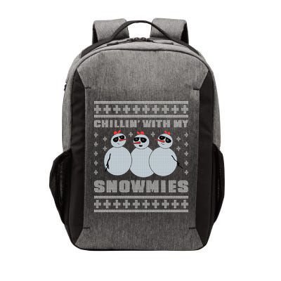 Chillin With My Snowmies Funny Snowman Homies Ugly Christmas Vector Backpack