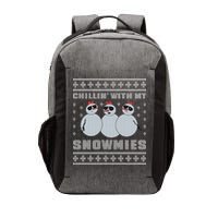 Chillin With My Snowmies Funny Snowman Homies Ugly Christmas Vector Backpack