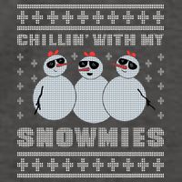 Chillin With My Snowmies Funny Snowman Homies Ugly Christmas Vector Backpack