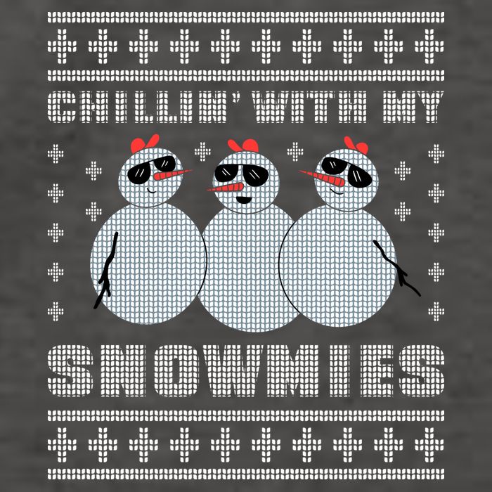Chillin With My Snowmies Funny Snowman Homies Ugly Christmas Vector Backpack