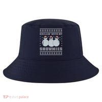 Chillin With My Snowmies Funny Snowman Homies Ugly Christmas Cool Comfort Performance Bucket Hat