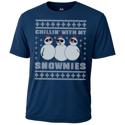 Chillin With My Snowmies Funny Snowman Homies Ugly Christmas Performance Shirt