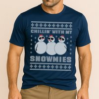 Chillin With My Snowmies Funny Snowman Homies Ugly Christmas Cooling Performance Crew T-Shirt