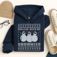 Chillin With My Snowmies Funny Snowman Homies Ugly Christmas Hoodie