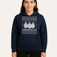 Chillin With My Snowmies Funny Snowman Homies Ugly Christmas Hoodie