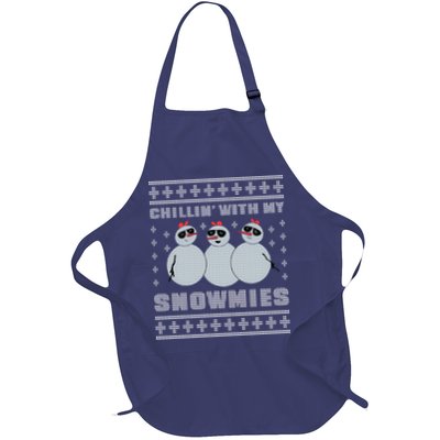 Chillin With My Snowmies Funny Snowman Homies Ugly Christmas Apron