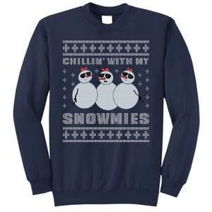 Chillin With My Snowmies Funny Snowman Homies Ugly Christmas Sweatshirt