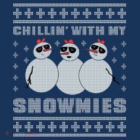 Chillin With My Snowmies Funny Snowman Homies Ugly Christmas T-Shirt