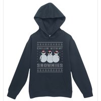 Chillin With My Snowmies Funny Snowman Homies Ugly Christmas Urban Pullover Hoodie