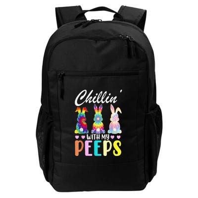 Chillin With My Peeps Tie Dye Bunny Rabbit Easter Teacher Backpack
