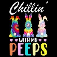 Chillin With My Peeps Tie Dye Bunny Rabbit Easter Teacher Youth Performance Sprint T-Shirt