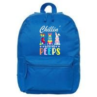 Chillin With My Peeps Tie Dye Bunny Rabbit Easter Teacher 16 in Basic Backpack