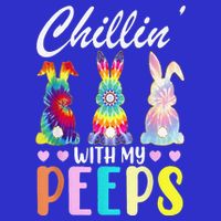 Chillin With My Peeps Tie Dye Bunny Rabbit Easter Teacher 16 in Basic Backpack
