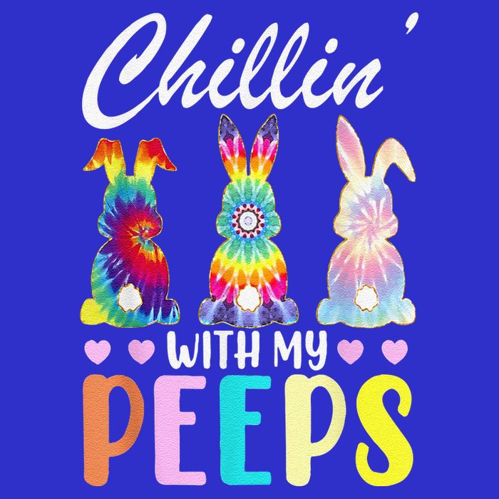 Chillin With My Peeps Tie Dye Bunny Rabbit Easter Teacher 16 in Basic Backpack