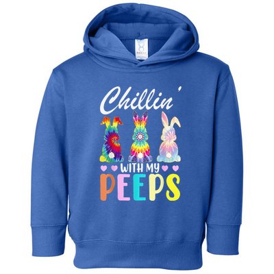 Chillin With My Peeps Tie Dye Bunny Rabbit Easter Teacher Toddler Hoodie