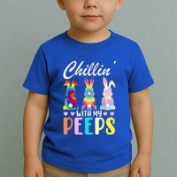 Chillin With My Peeps Tie Dye Bunny Rabbit Easter Teacher Toddler T-Shirt