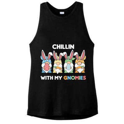 Chillin With My Gnomies Easter Gnome Ladies PosiCharge Tri-Blend Wicking Tank