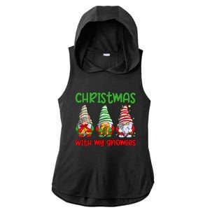 Christmas With My Gnomies Family Matching Xmas Squad Gift Ladies PosiCharge Tri-Blend Wicking Draft Hoodie Tank