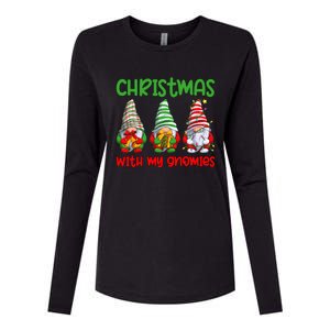 Christmas With My Gnomies Family Matching Xmas Squad Gift Womens Cotton Relaxed Long Sleeve T-Shirt