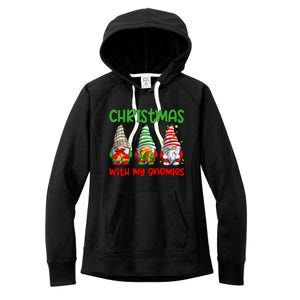 Christmas With My Gnomies Family Matching Xmas Squad Gift Women's Fleece Hoodie