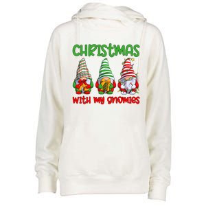 Christmas With My Gnomies Family Matching Xmas Squad Gift Womens Funnel Neck Pullover Hood