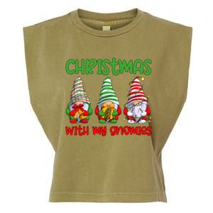 Christmas With My Gnomies Family Matching Xmas Squad Gift Garment-Dyed Women's Muscle Tee