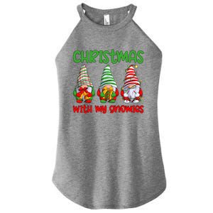 Christmas With My Gnomies Family Matching Xmas Squad Gift Women's Perfect Tri Rocker Tank