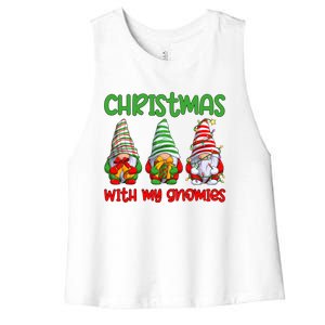 Christmas With My Gnomies Family Matching Xmas Squad Gift Women's Racerback Cropped Tank