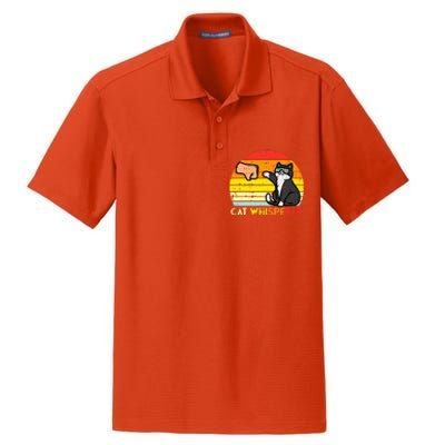 Cat Whisperer Man Paw Fist Bump Sunset Dry Zone Grid Polo