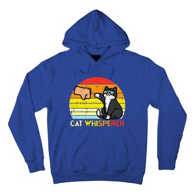 Cat Whisperer Man Paw Fist Bump Sunset Hoodie