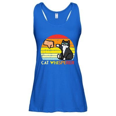 Cat Whisperer Man Paw Fist Bump Sunset Ladies Essential Flowy Tank