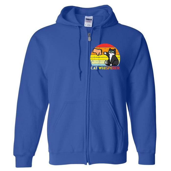 Cat Whisperer Man Paw Fist Bump Sunset Full Zip Hoodie