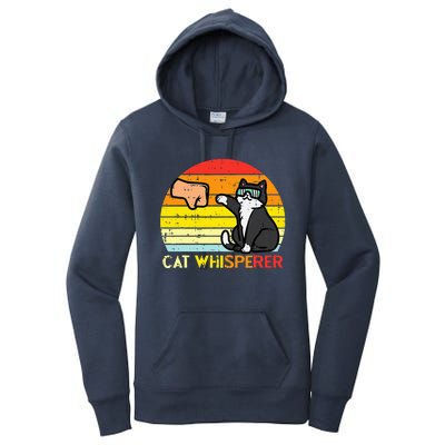 Cat Whisperer Man Paw Fist Bump Sunset Women's Pullover Hoodie