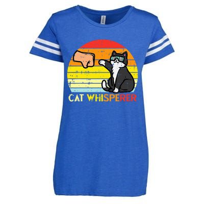 Cat Whisperer Man Paw Fist Bump Sunset Enza Ladies Jersey Football T-Shirt