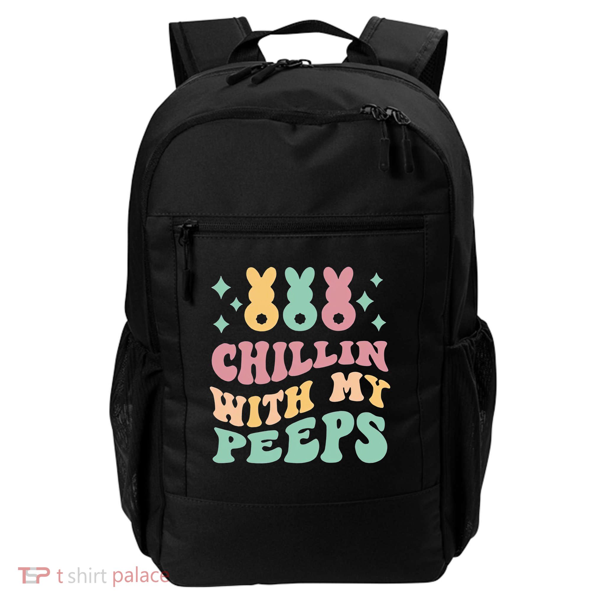 Chillin with My Peeps Easter, Easter Bunny , Funny Easter Gifts Daily Commute Backpack