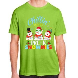 Chillin With My PreK Snowmies Teacher Christmas Xmas Lights Adult ChromaSoft Performance T-Shirt