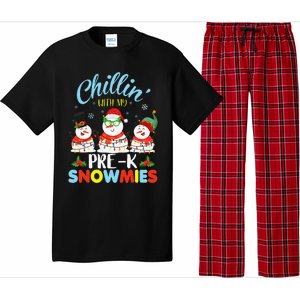 Chillin With My PreK Snowmies Teacher Christmas Xmas Lights Pajama Set