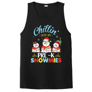 Chillin With My PreK Snowmies Teacher Christmas Xmas Lights PosiCharge Competitor Tank