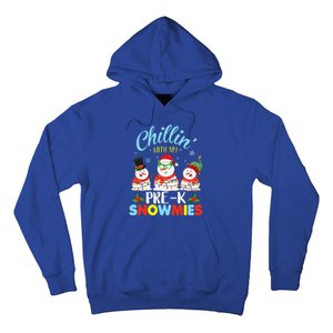 Chillin With My PreK Snowmies Teacher Christmas Xmas Lights Hoodie