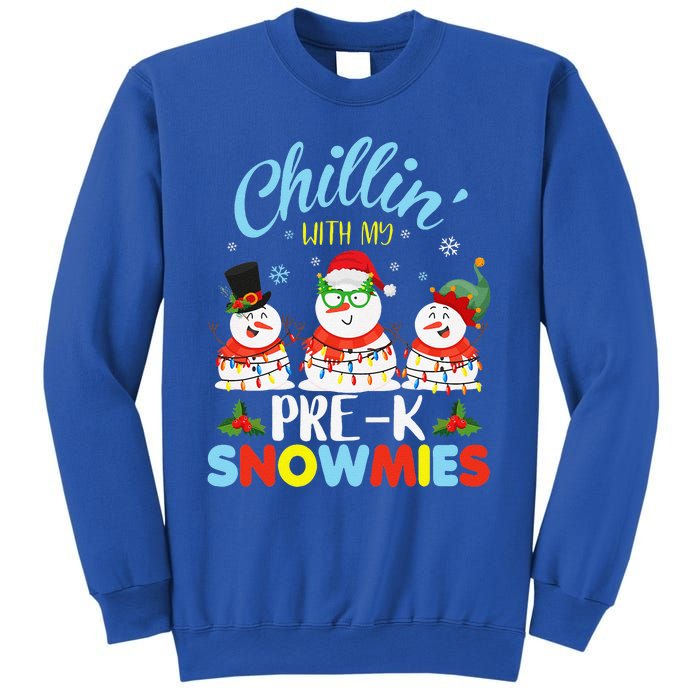 Chillin With My PreK Snowmies Teacher Christmas Xmas Lights Sweatshirt