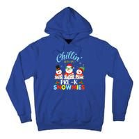 Chillin With My PreK Snowmies Teacher Christmas Xmas Lights Tall Hoodie