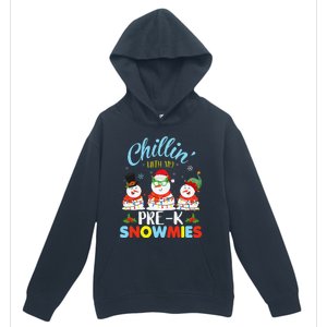 Chillin With My PreK Snowmies Teacher Christmas Xmas Lights Urban Pullover Hoodie