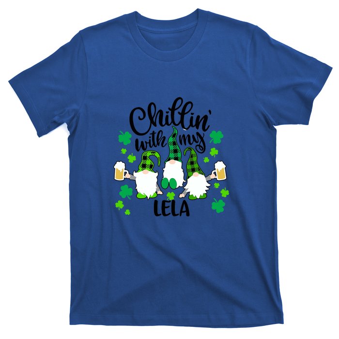 Chillin With My Lela St Patricks Day Gnomes Garden Gnome T-Shirt